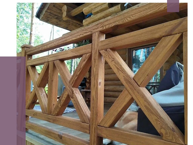 Деревянные перила под ключ в Уссурийске от 7733 руб. 