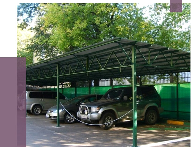 Навесы для парковки в Уссурийске от 80934 руб. заказать | ПРОЛЁТ-Сср