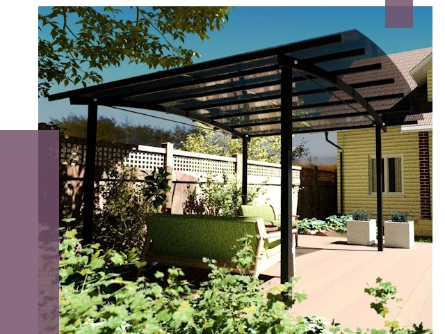 Навесы для террасы в Уссурийске от 13145 руб. под ключ | ПРОЛЁТ-Сср