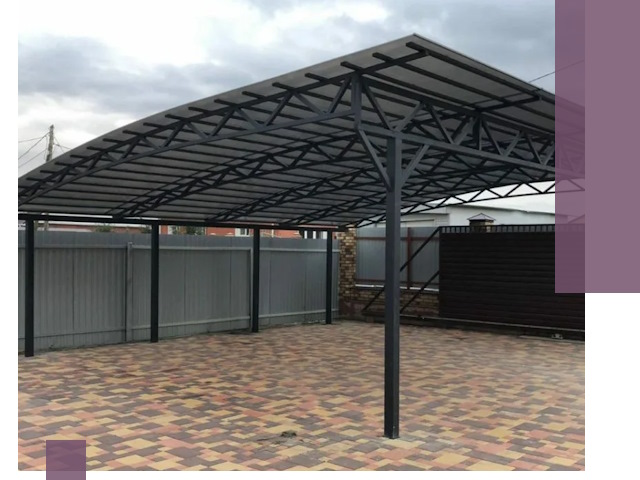 Металлические навесы под ключ в Уссурийске — изготовление и монтаж