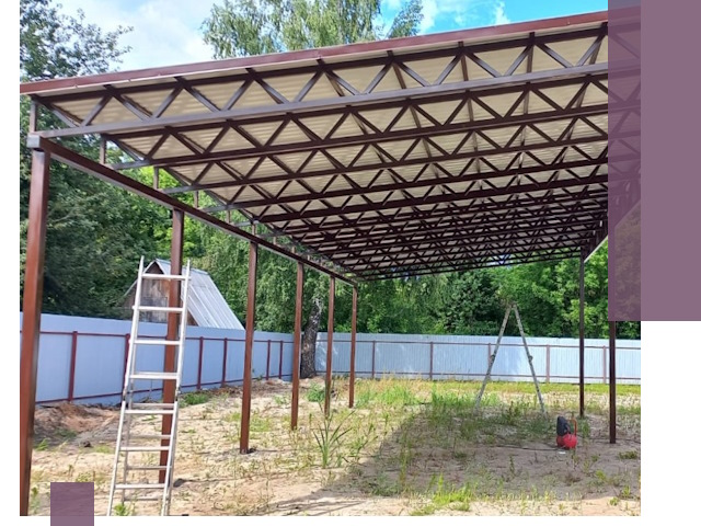 Односкатные навесы под ключ в Уссурийске — изготовление и монтаж