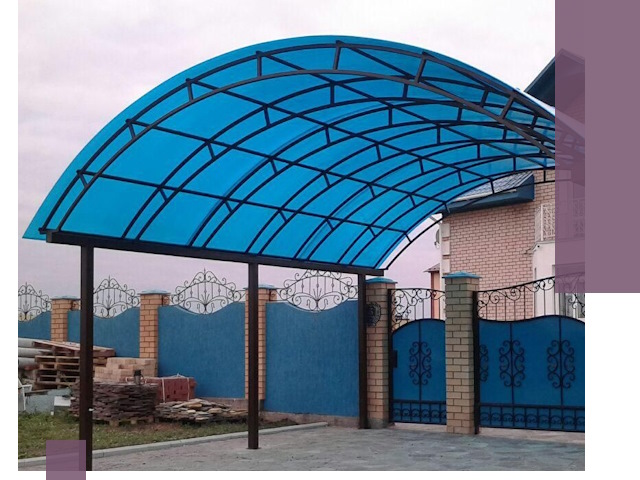 Арочные навесы под ключ в Уссурийске — изготовление и монтаж