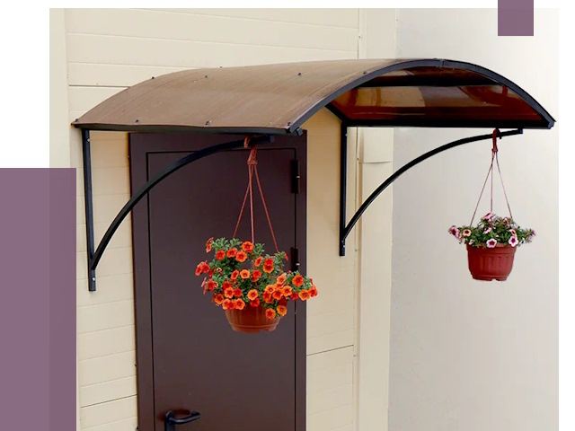 Козырьки над входом в Уссурийске от 14950 руб.  | ПРОЛЁТ-Сср