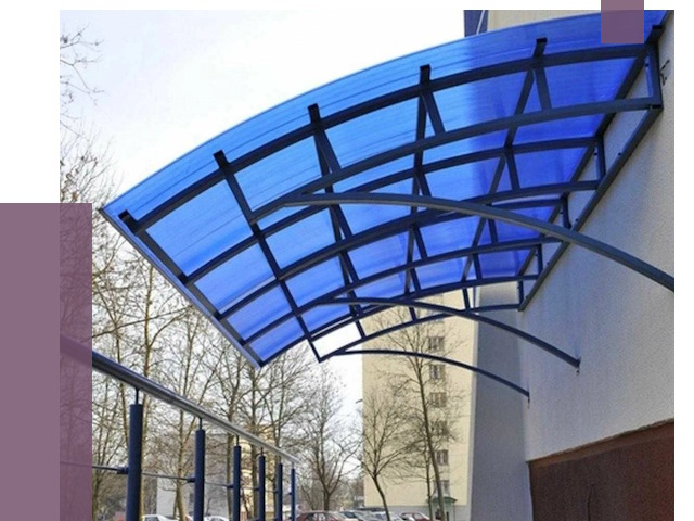 Козырьки из поликарбоната в Уссурийске от 4330 руб. под ключ | ПРОЛЁТ-Сср