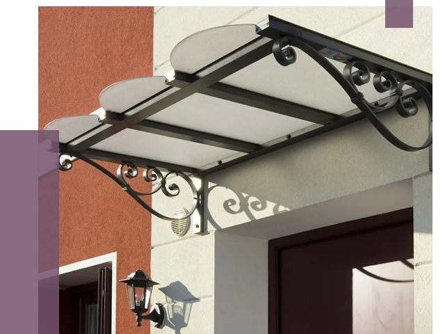 Односкатные козырьки в Уссурийске от 8454 руб.  | ПРОЛЁТ-Сср