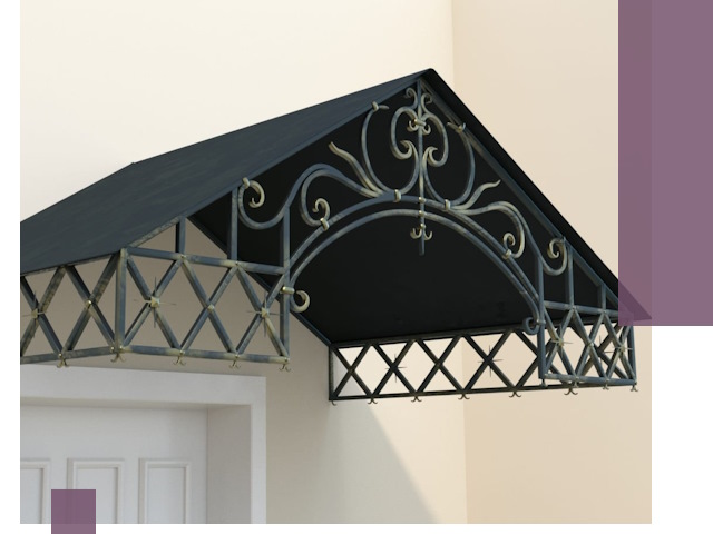 Двускатные металлические козырьки под ключ в Уссурийске